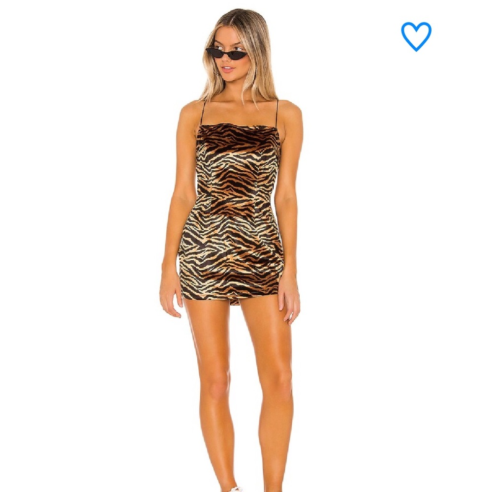 Revolve superdown caitlin Nude Zebra cami mini dress size small